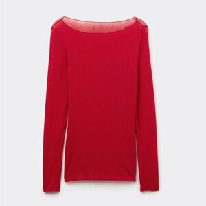 Intimissimi Boat Neck Modal Cashmere Ultralight Jumper Rosso Size S
